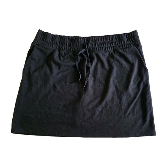 Acitve Zone Skort Womens 2X Black Elastic Waist Ties Mesh Shorts Pockets Hiking - Picture 1 of 16